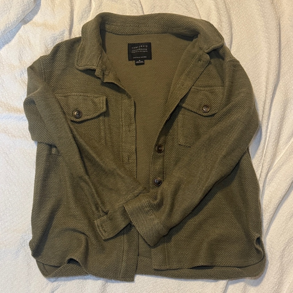 Olive Green Button-Up Shirt